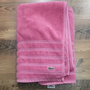 Lacoste‎ Alligator Logo Luxe Pink Plush Standard Size Bath Towel